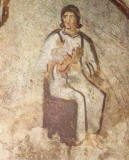 Virgen-con-ninio-circa-255-fresco-Roma-Catacumba-de-Priscila-cubiculo-de-la-Velatio