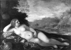 Domenico Campagnola-(1500-1564)Venus recostada en un paisaje-1540-londres-coleccion-particular