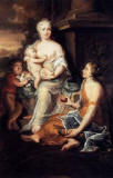 gerard-sanders-1730-portrait-historiee-of-a-mother-with-her-children-personifying-an-allegory-of-charity-and-concord
