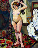suzanne-valadon-1920-Gilberte, Nude Fixing Her Hair