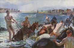 Arkady-Plastov-Bathing-the-Horses-1938