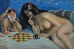 Peter-Driben-Checkers-with-a-Monkey-nude