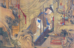 Asian_School-Asian_art_erotic_scene-couple_during_the_act_of_love_in_a_bed_Painting_on_silk-XVIII