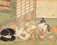 sunga-suzuki-haruno-Visitby-the-Fan-Salesman-from-an-untitled-series-of-woodblocks-by-Suzuki-Harunobu-1770-Honolulu-Museum-of-Art