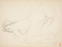 Hashiguchi_Goyo_Self-Portrait_with_Nakatani_Tsuru-1920-Drawing-graphite_on_paper