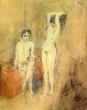 Picasso-Hombre-Desnudo-sentado-mujer-de -pie-desnuda-1904
