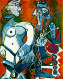 Pablo-Picasso-Mujer-de-pie-y-hombre-con-pipa-1968