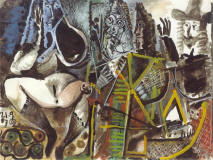 Pablo-Picasso-Tres mosqueteros-y-desnudo-1972
