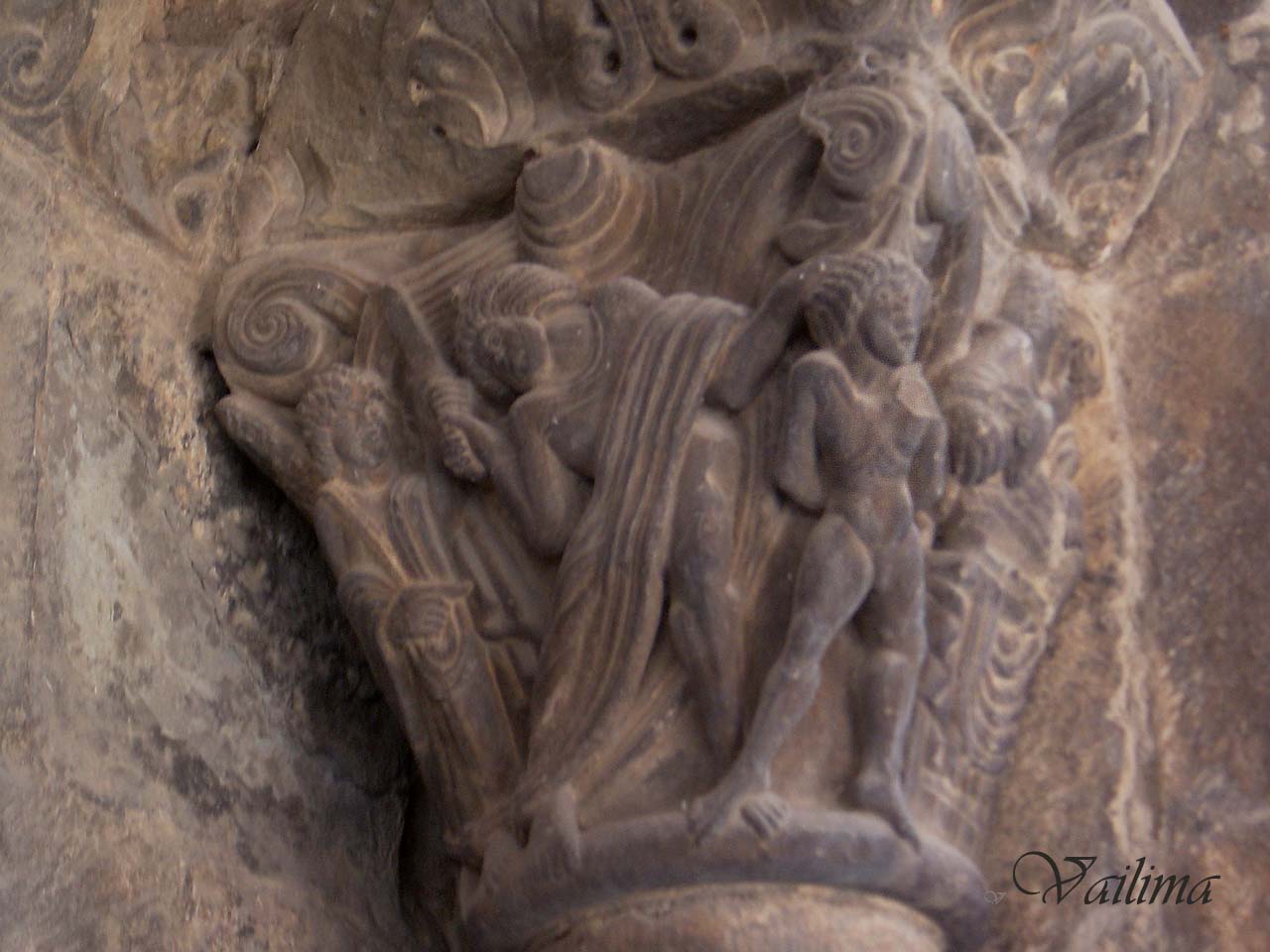 catedral de Jaca capitel románico sacrificio Isaac