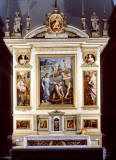 Altar della Pieve Badia delle Sante Flora e Lucilla en Arezzo fechada en 1563