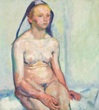 Cuno-Amiet-Sentada-desnuda-chica-1910