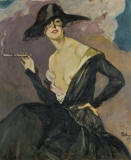 Jean-Gabriel Domergue (1889-1962) - Elgante venitienne  la cigarette (Princesse Ruspoli) , 1918